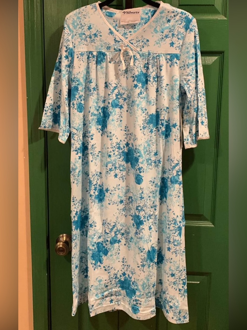 Silverts assisted dressing Nightdress with Blue Floral Print